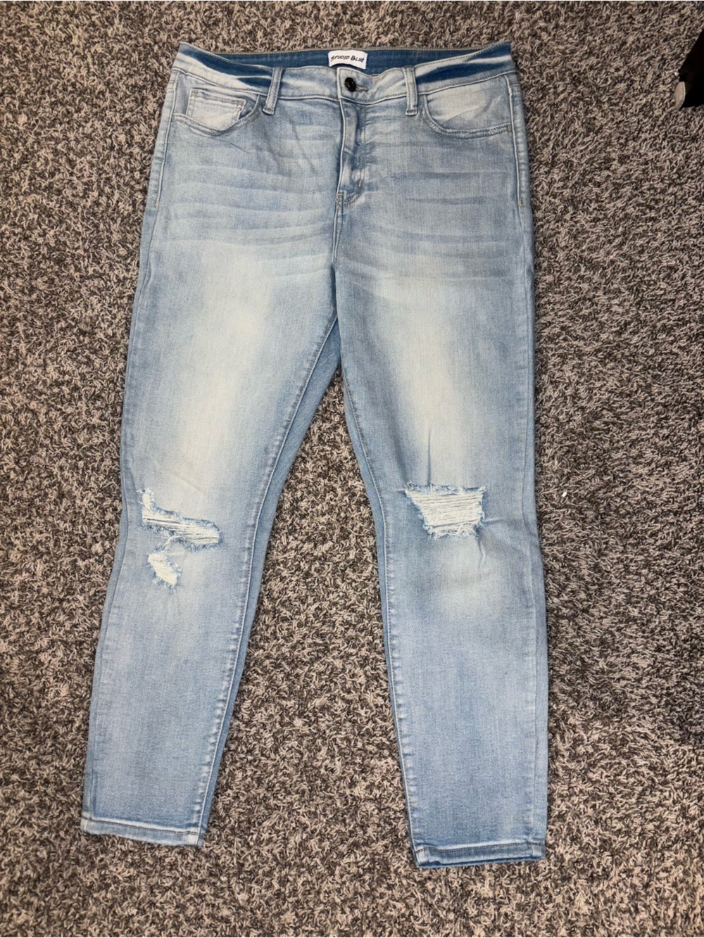 Studio Blue Light Blue Skinny Distressed Jeans Size 32
